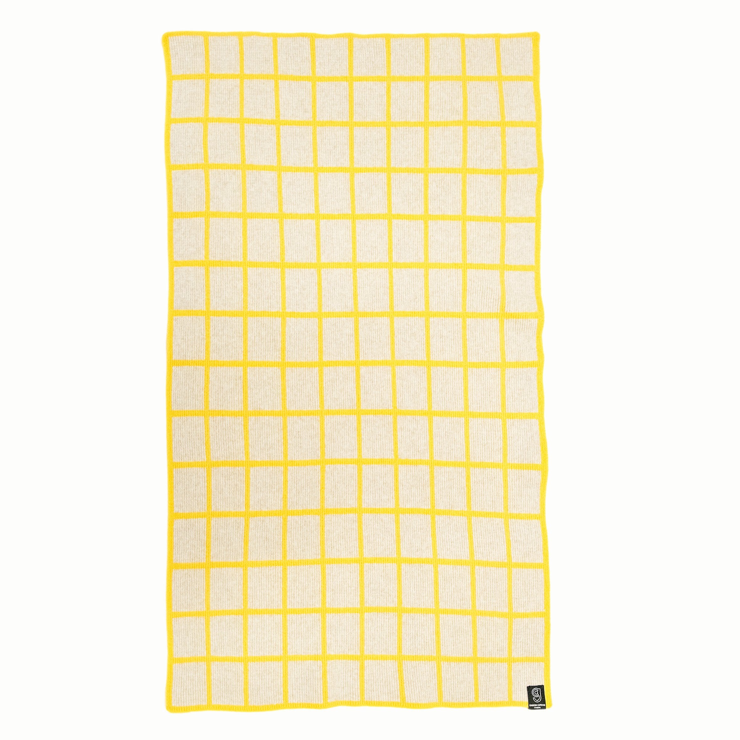 GRID BLANKET IN GREY AND YELLOW