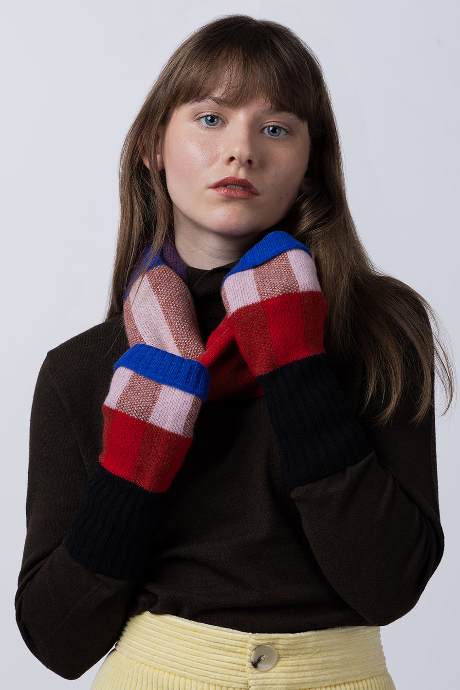 CHEQUERED HAND WARMER - RUST