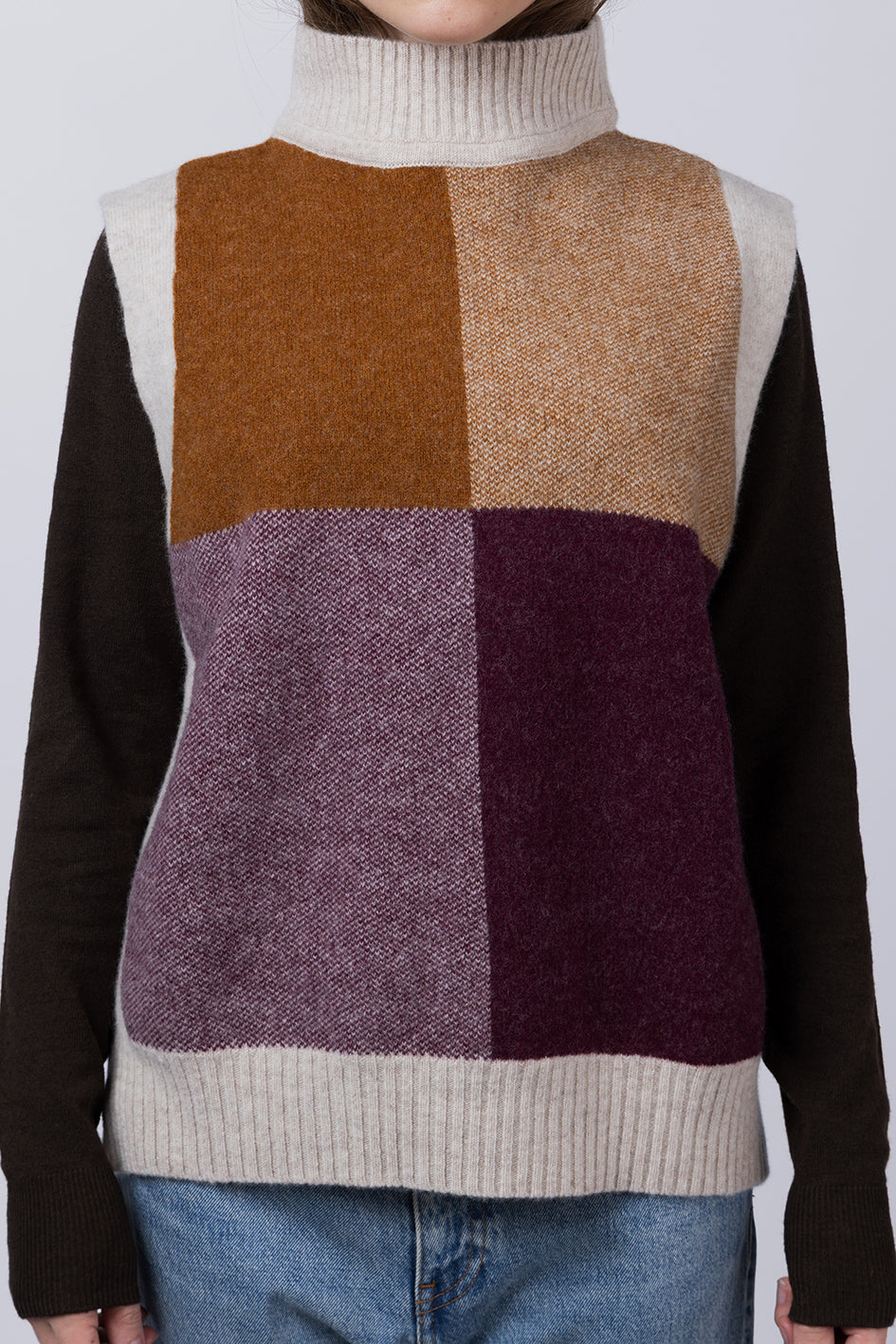 COLOURBLOCK VEST - CREAM