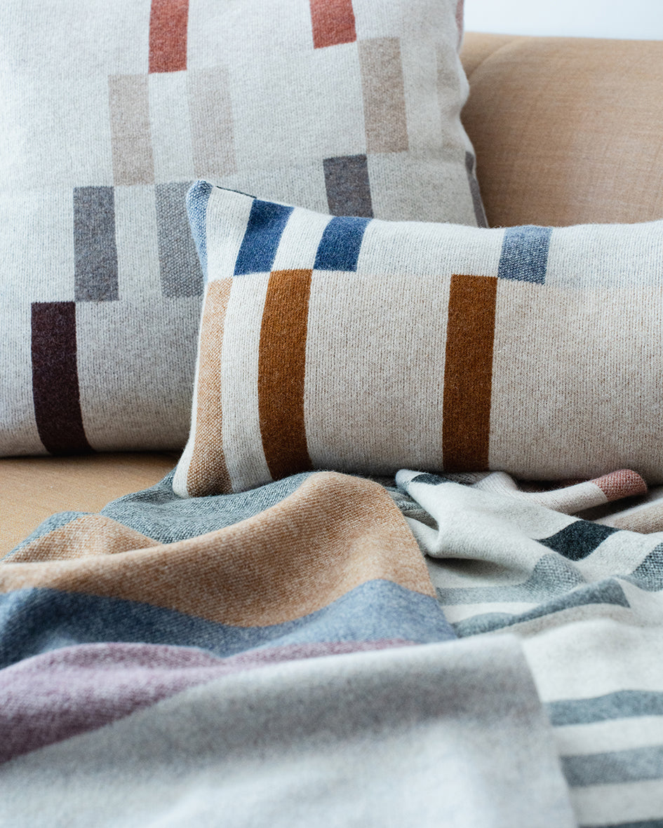 ALBERS BOLSTER CUSHION - CREAM / CUMIN / NAVY / GREY / CHARCOAL
