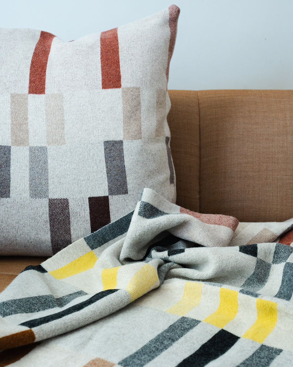 ALBERS EXTRA LARGE CUSHION - CREAM / CHOCOLATE / MARBLE / BEIGE / RUST