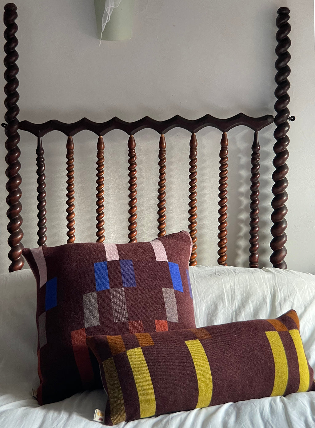 ALBERS EXTRA LARGE CUSHION - CHOCOLATE / RUST / GREY / COBALT / PINK