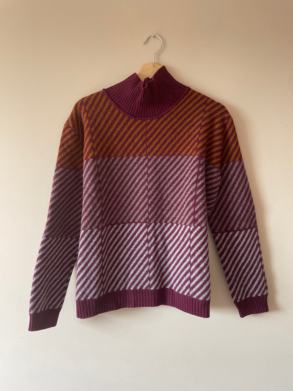'BLOCK PRINT' JUMPER - PLUM
