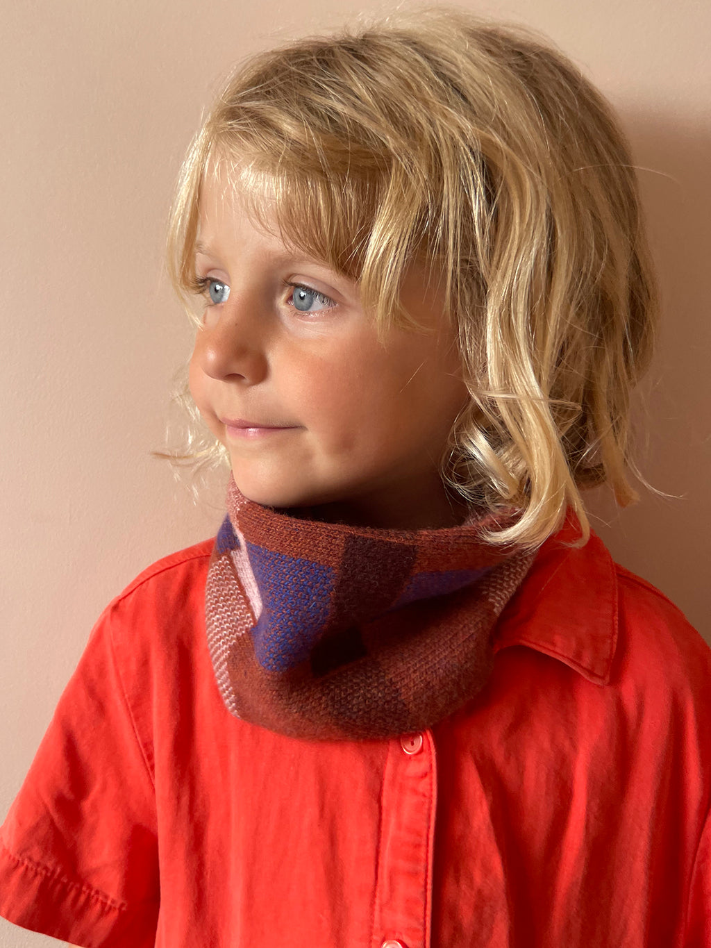 'BLOCK PRINT' TARTAN CHILDREN"S SNOOD (available in 3 colourways)