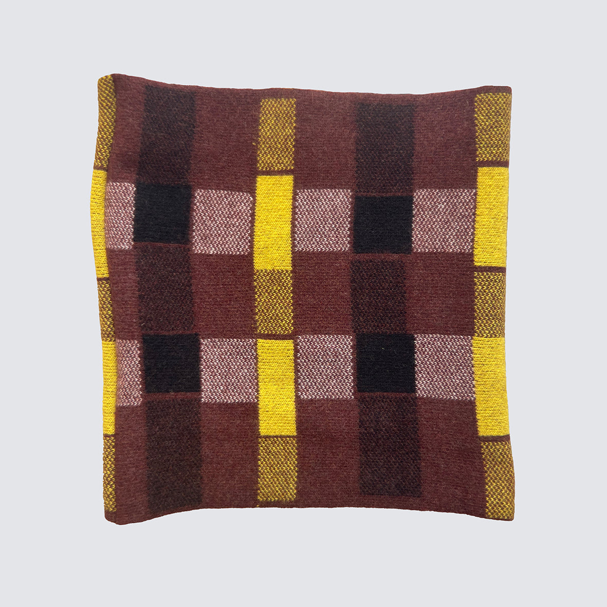 'BLOCK PRINT' TARTAN SNOOD - CHOCOLATE