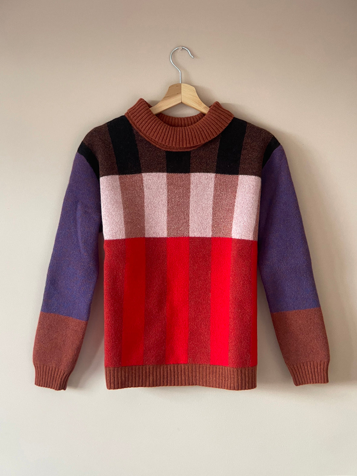 CHEQUER JUMPER - RUST