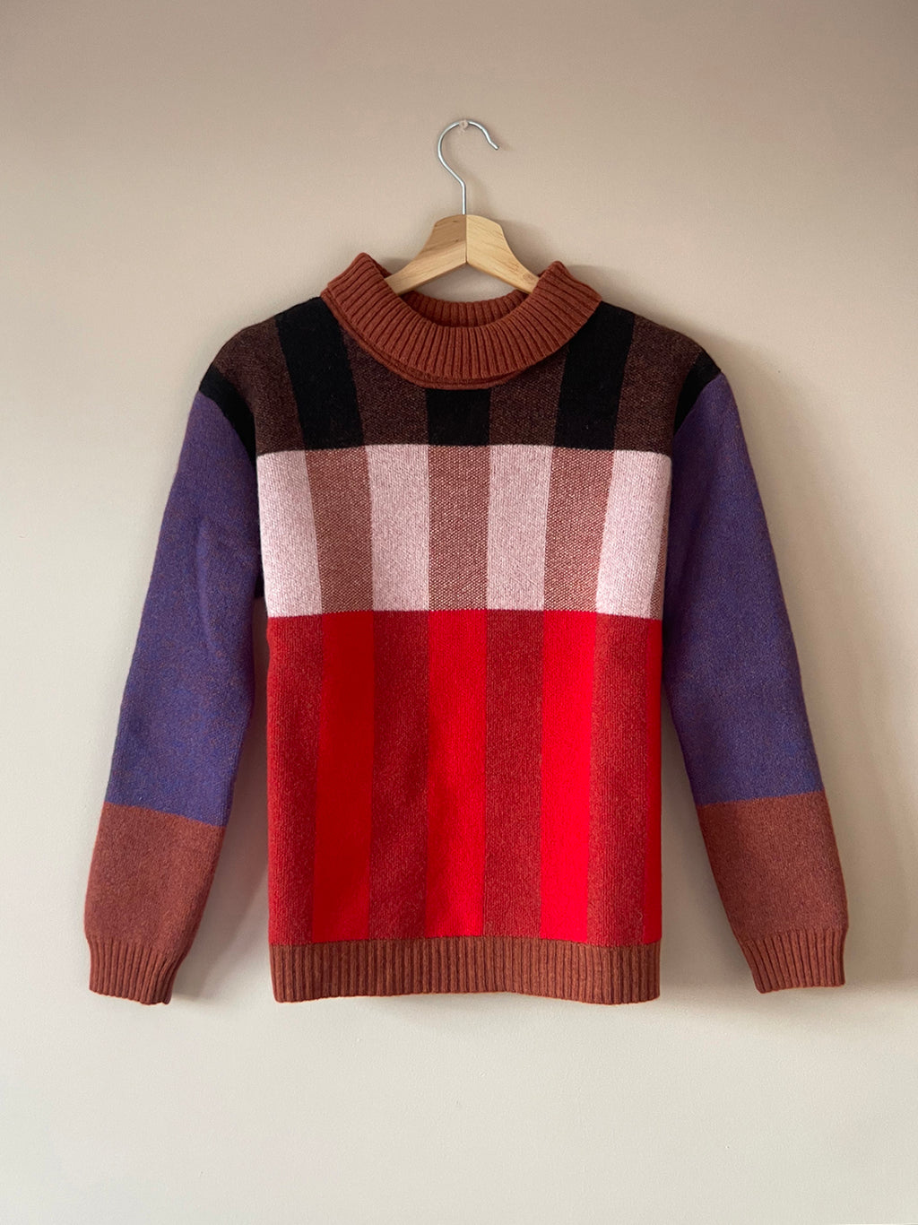 CHEQUER JUMPER - RUST