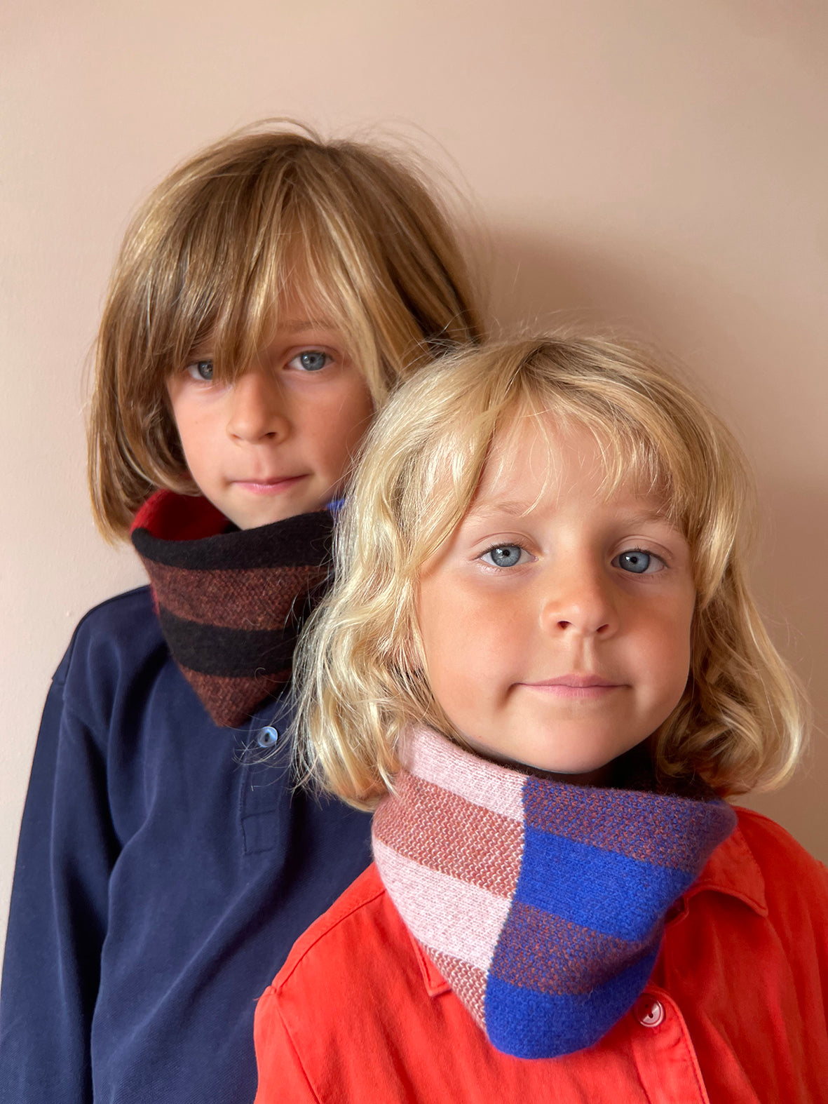 CHEQUER CHILDREN'S SNOOD - RUST (available in 4 colourways)