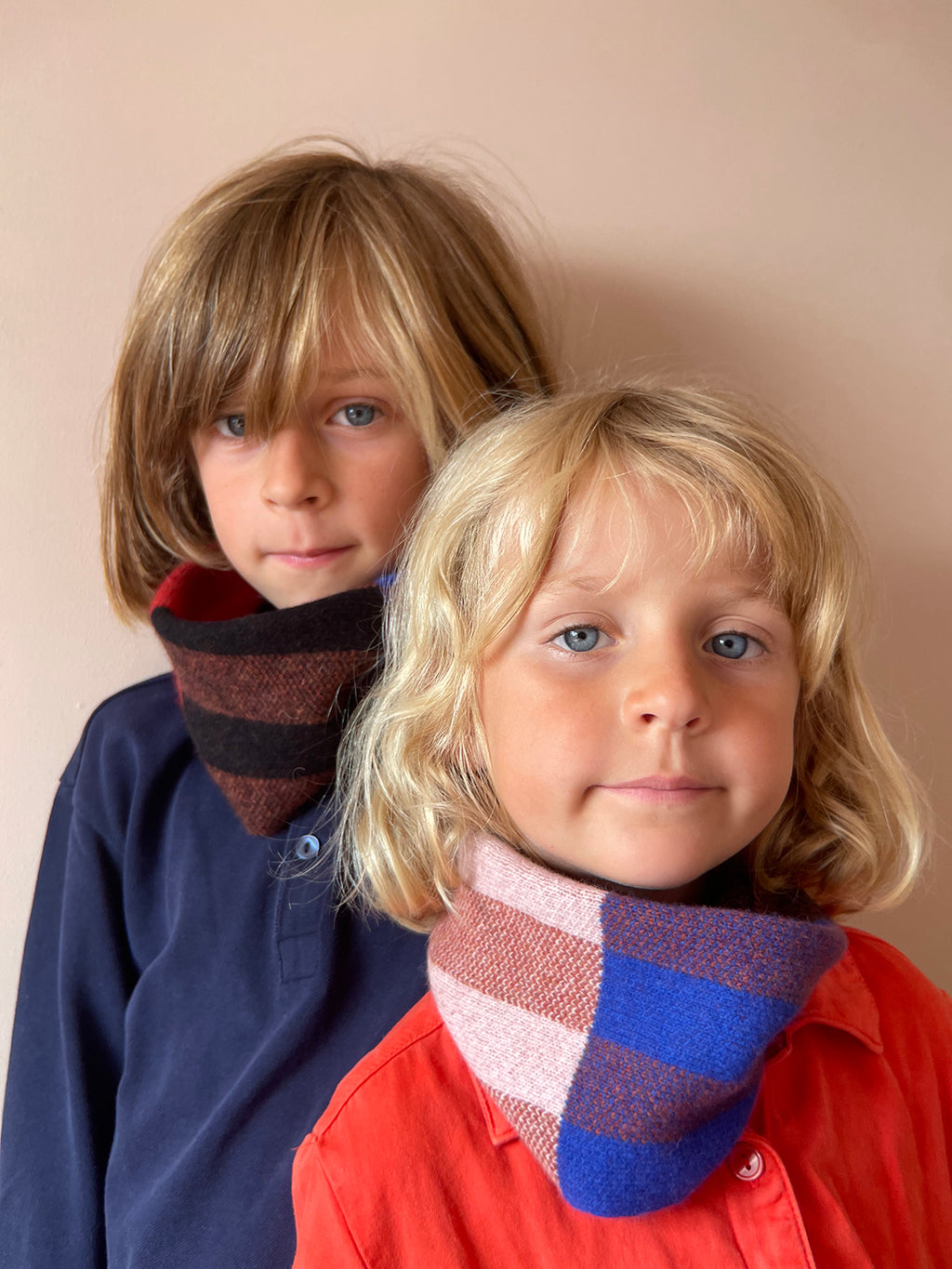 CHEQUER CHILDREN'S SNOOD - RUST (available in 4 colourways)