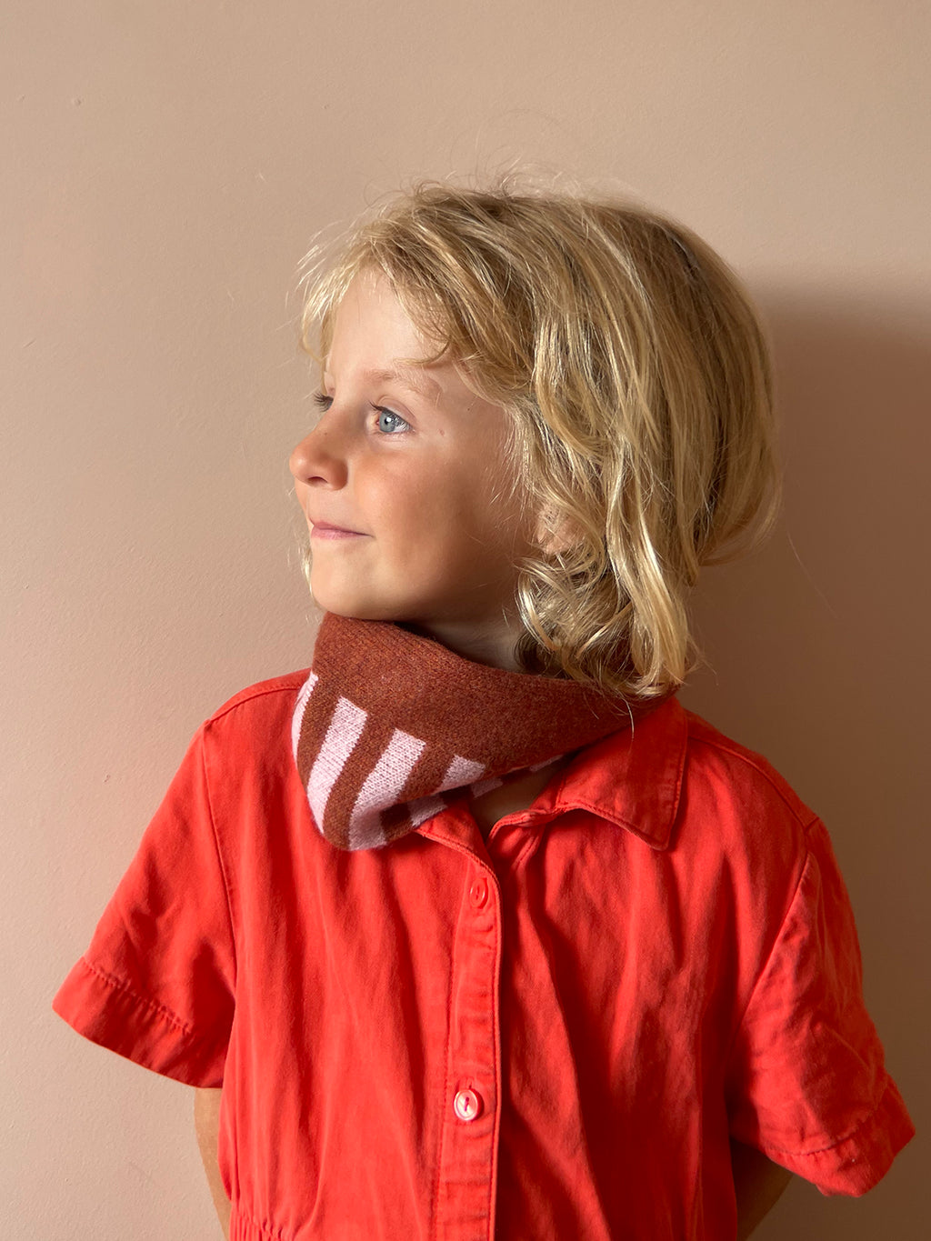 PANTON STRIPE CHILDREN'S SNOOD - RUST (available in 4 colourways)