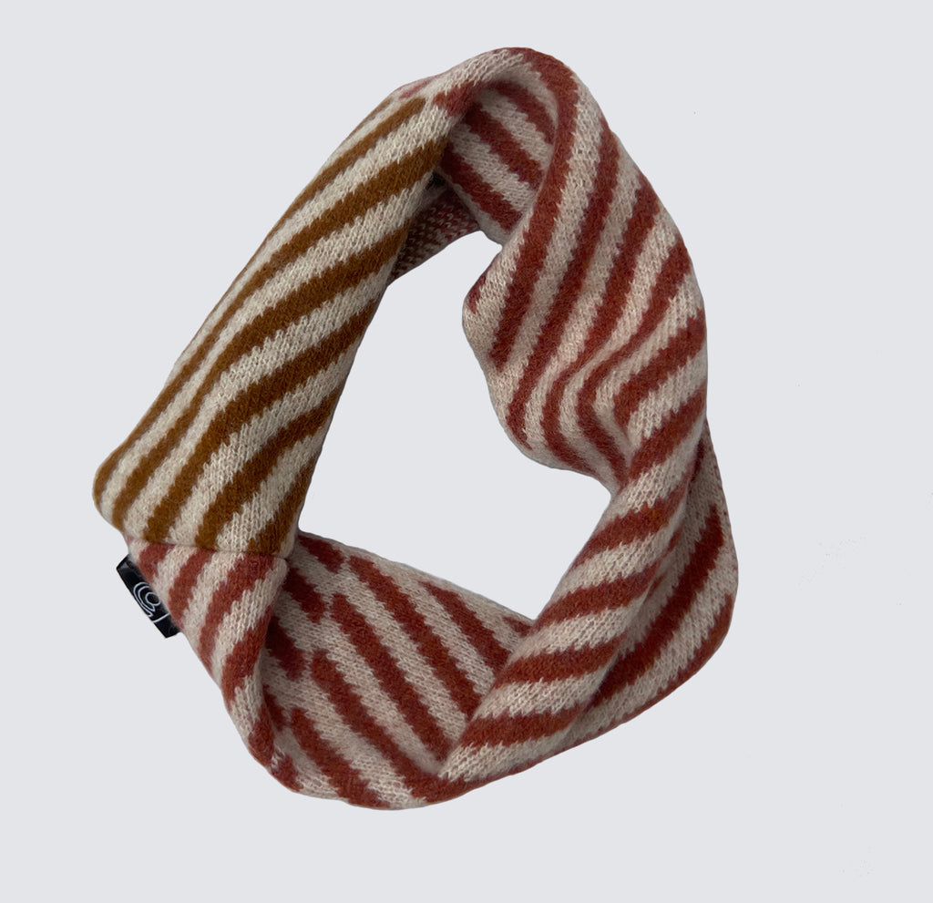 BLOCKPRINT CHILDREN'S SNOOD - BEIGE/CUMIN/RUST