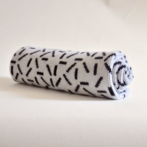 DASH BABY BLANKET IN WHITE AND BLACK – Giannina Capitani