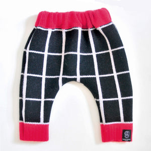 GRID BABY HAREM TROUSER IN BLACK AND WHITE